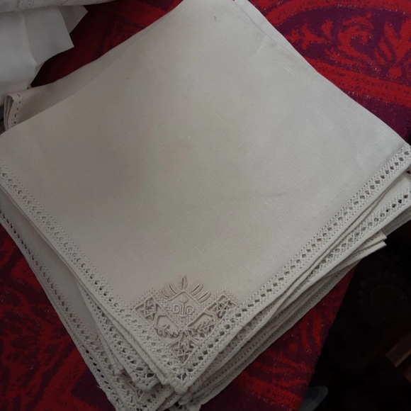 PAMPA Set of 8 linen cocktail napkins - Natural 8 Pc Linen Napkins